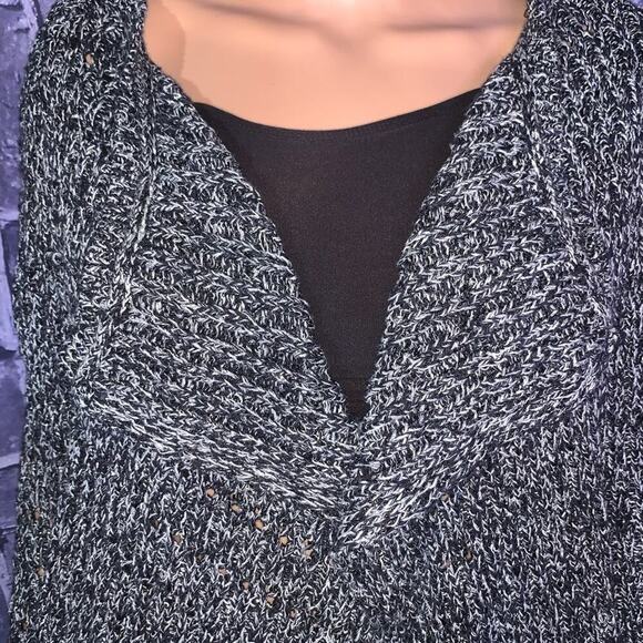 Velvet by Graham & Spencer cardigan sweater black silver cardigan loose SZ MD - Picture 11 of 16